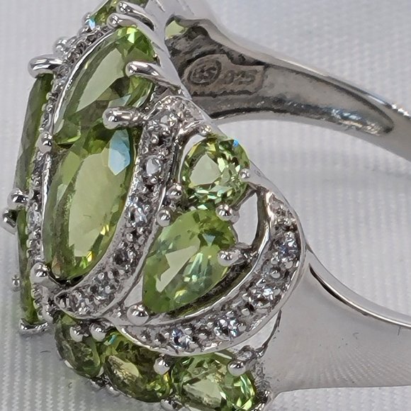 JTV Jewelry Nwot Womens Sterling Silver Peridot And Topaz Ring